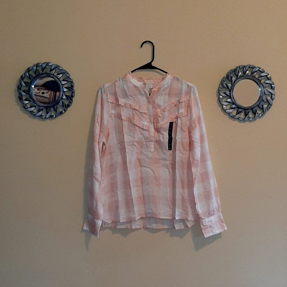 Lucky brand elsa plaid popover top